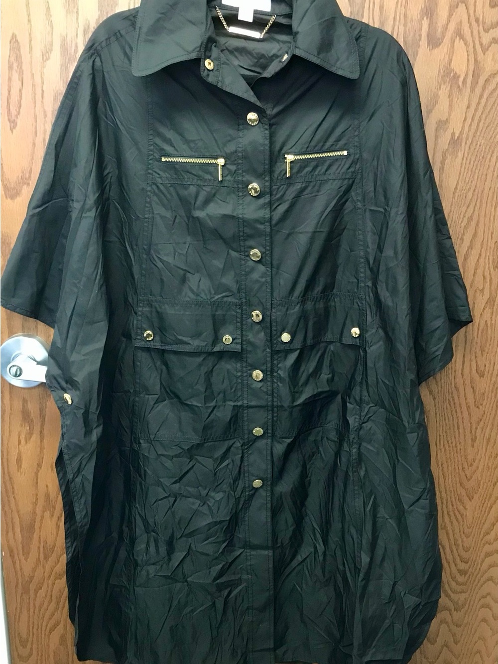 Michael Kors Hooded Snap Cape Poncho NWT